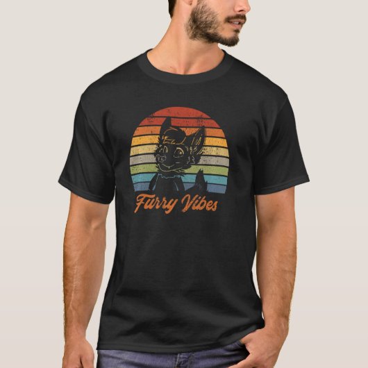 Retro Furry Fandom Furry Vibes Leuke Owo Fursuit P T-shirt (Voorkant)