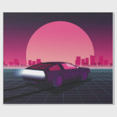 Retro future. 80s style sci-fi background with sup cadeaupapier (Vlak)