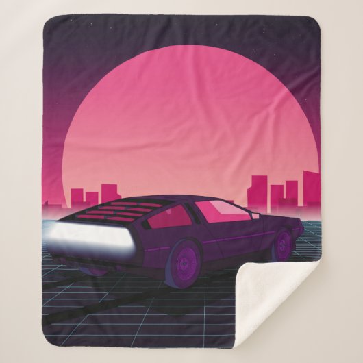 Retro future. 80s style sci-fi background with sup sherpa deken (Voorkant)
