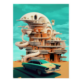 Retro Future Cars Cinematic Auto's Art Print Perfect Poster