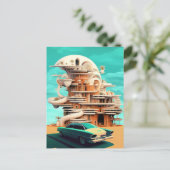 Retro Future Cars Cinematic Auto's Briefkaarten (Staand voorkant)