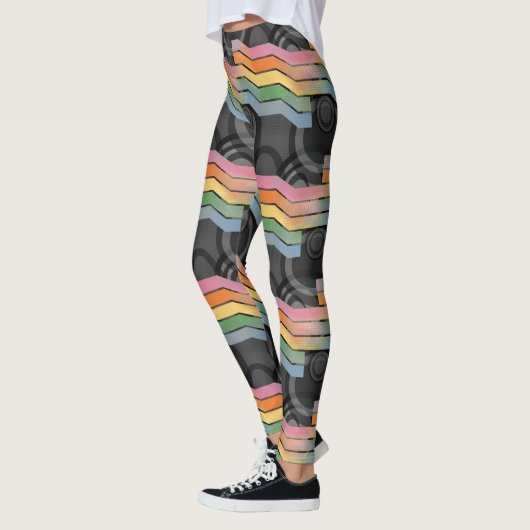 Retro Future Disco Rainbow Stripe Leggings (Links)