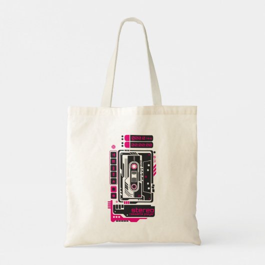 Retro Future draagbare cassettespeler Tote Bag (Achterkant)