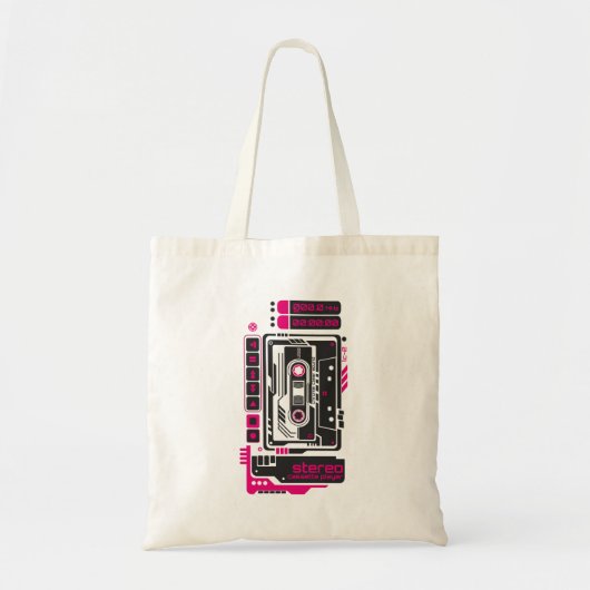Retro Future draagbare cassettespeler Tote Bag (Voorkant)