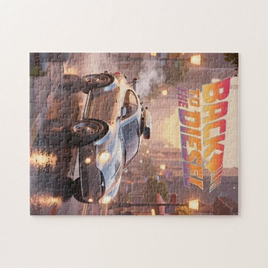 Retro Future Stadscruiser bij Schemering Puzzel (Horizontaal)