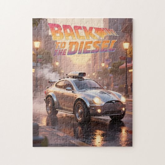 Retro Future Stadscruiser bij Schemering Puzzel (Verticaal)