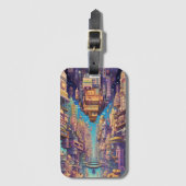 Retro Futurisme Art Bagagelabel (Voorkant (verticaal))