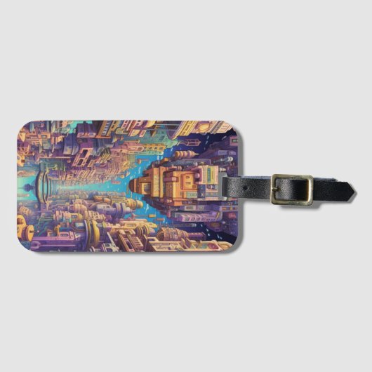 Retro Futurisme Art Bagagelabel (Voorkant (horizontaal))