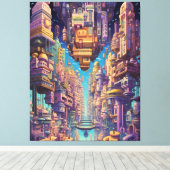 Retro Futurisme Art Canvas Afdruk (Insitu (Houten vloer))