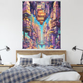Retro Futurisme Art Canvas Afdruk (Insitu (Slaapkamer))