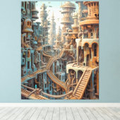 Retro Futurisme Art Canvas Afdruk (Insitu (Houten vloer))