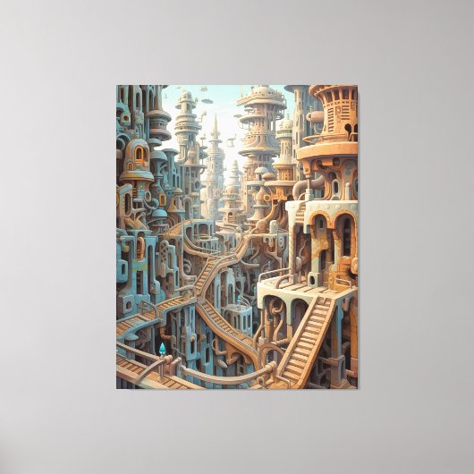 Retro Futurisme Art Canvas Afdruk (Voorkant)