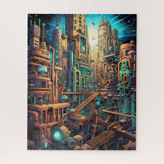 Retro Futurisme Art Puzzel (Verticaal)