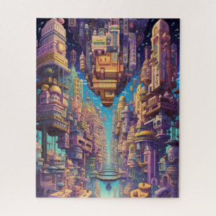 Retro Futurisme Art Puzzel Legpuzzel