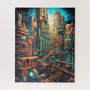 Retro Futurisme Art Puzzel Legpuzzel