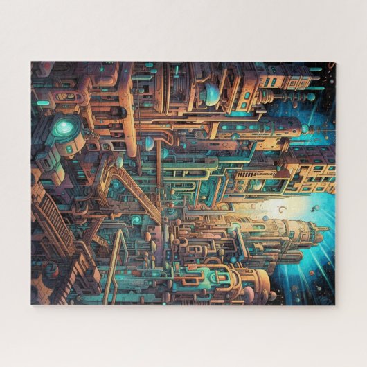Retro Futurisme Art Puzzel Legpuzzel (Horizontaal)