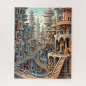 Retro Futurisme Art Puzzel Legpuzzel (Verticaal)