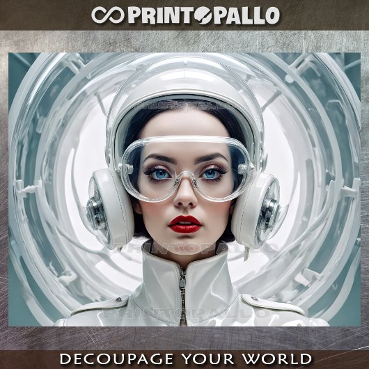 Retro futurisme, Cyber Vrouw in het Wit Tissuepapier