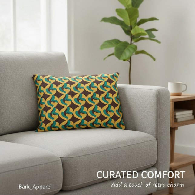 Retro Futurisme Golfpatroon Accent Kussen (Creator heeft geüpload)