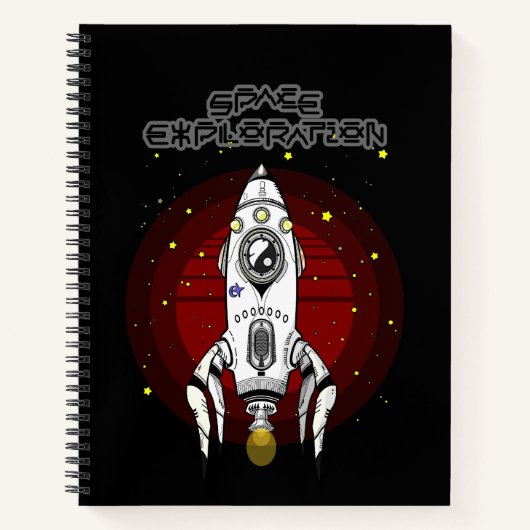 Retro futurisme ruimteverkenning notitieboek (Voorkant)