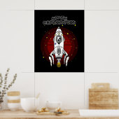 Retro futurisme ruimteverkenning poster (Keuken)