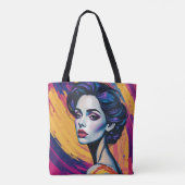 Retro futurisme schoonheid tote bag (Achterkant)