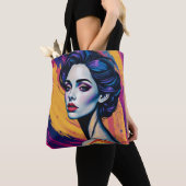 Retro futurisme schoonheid tote bag (Dichtbij)