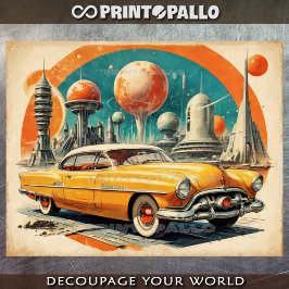 Retro-futurisme uit de jaren 50: futuristische aut tissuepapier