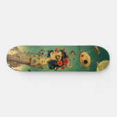 Retro-futurist fantasy wall art skateboard (Horizontaal)