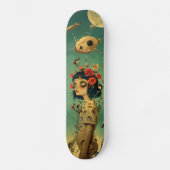 Retro-futurist fantasy wall art skateboard (Voorkant)