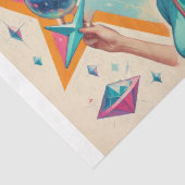 Retro Futurist Girl – Pop Art Portrait Decoupage Tissuepapier (Detail)