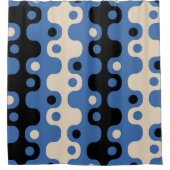 Retro Futuristic Abstract Patroon Douchegordijn (Voorkant)
