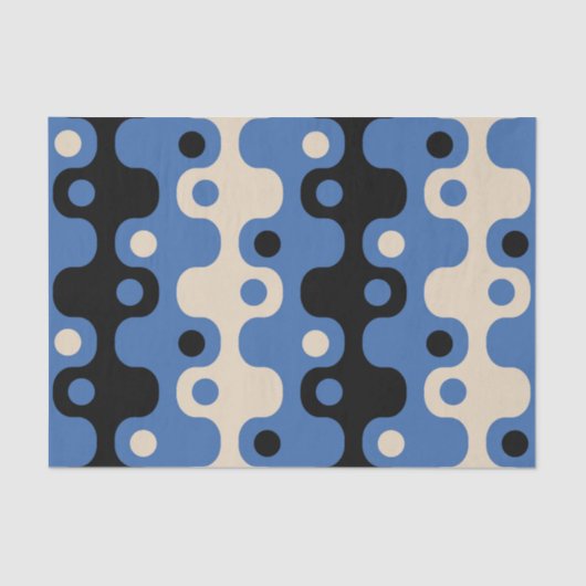 Retro Futuristic Abstract Patroon Tissuepapier (Voorkant)