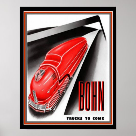 Retro Futuristic Bohn Truck & Print 11 x 14 (Voorkant)