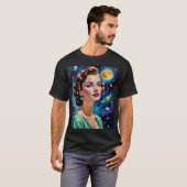 Retro Futuristic Cosmic Beauty Art T-shirt (Voorkant volledig)