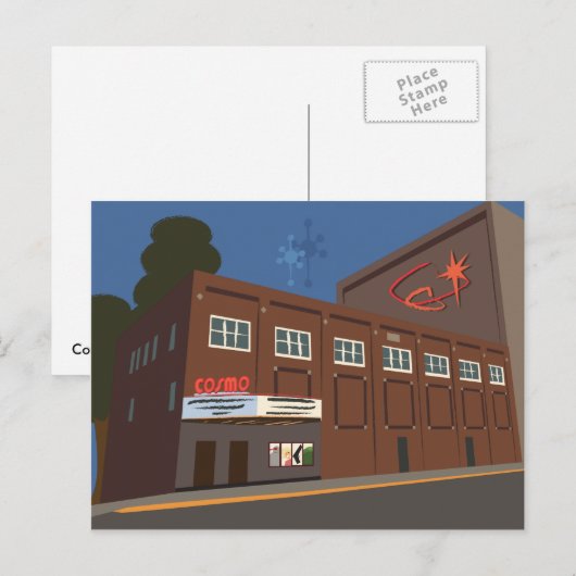 Retro-Futuristic Cosmo Theater, Merrill, WI Briefkaart (Voorkant / Achterkant)