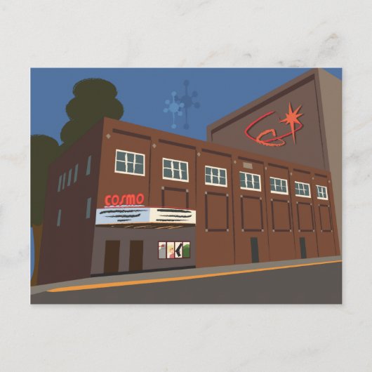 Retro-Futuristic Cosmo Theater, Merrill, WI Briefkaart (Voorkant)