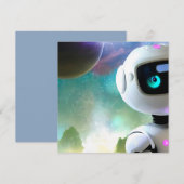 Retro Futuristic Friendly Robot Character Kaart (Voorkant / Achterkant)