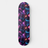 Retro Futuristic Glowing Circuit Board Skateboard (Voorkant)