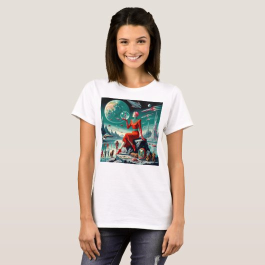 Retro Futuristic Illustration T-shirt (Voorkant volledig)