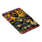 Retro Futuristic Mardi Gras Black Cat Martini Club Magneet (Rechterzijde)