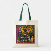 Retro Futuristic Mardi Gras Black Cat Martini Club Tote Bag (Achterkant)