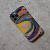 Retro Futuristic Radiale Zwirlgolven Kunstpatroon Case-Mate iPhone Case