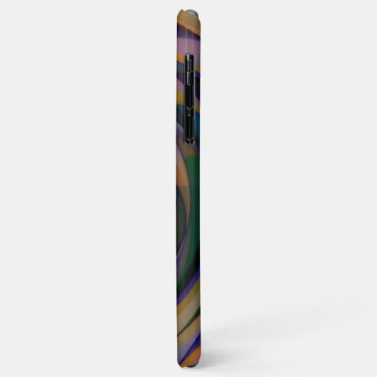 Retro Futuristic Radiale Zwirlgolven Kunstpatroon Case-Mate iPhone Case (Achterkant/links)