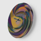 Retro Futuristic Radiale Zwirlgolven Kunstpatroon Grote Klok (Hoek)