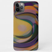 Retro Futuristic Radiale Zwirlgolven Kunstpatroon iPhone Hoesje (Achterkant)