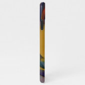 Retro Futuristic Radiale Zwirlgolven Kunstpatroon iPhone Hoesje (Rechterkant)