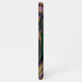 Retro Futuristic Radiale Zwirlgolven Kunstpatroon iPhone Hoesje (Linkerkant)