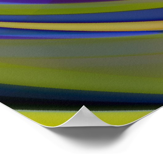 Retro Futuristic Radiale Zwirlgolven Kunstpatroon Poster (Hoek)