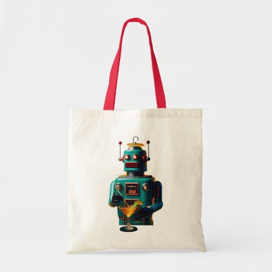 Retro Futuristic Robot ROBIA 12J2 Mixologist Tote Bag (Voorkant)